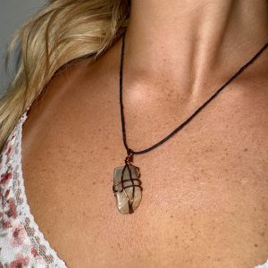 Moonstone Copper-Wrapped Necklace