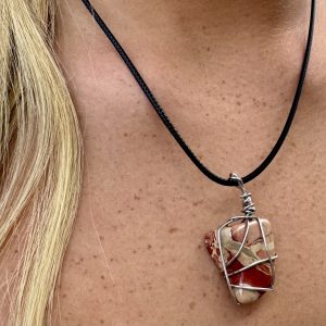 Brecciated Jasper-Wire Wrapped Crystal - Fish Lake Collection