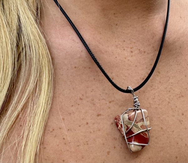 Brecciated Jasper-Wire Wrapped Crystal - Fish Lake Collection