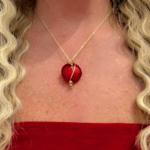 Polished Red Gemstone Necklace