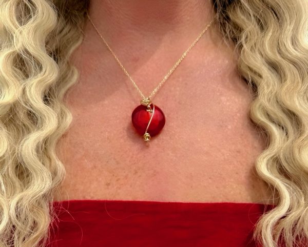 Polished Red Gemstone Necklace